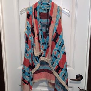Sweater Vest with Aztec Detail
